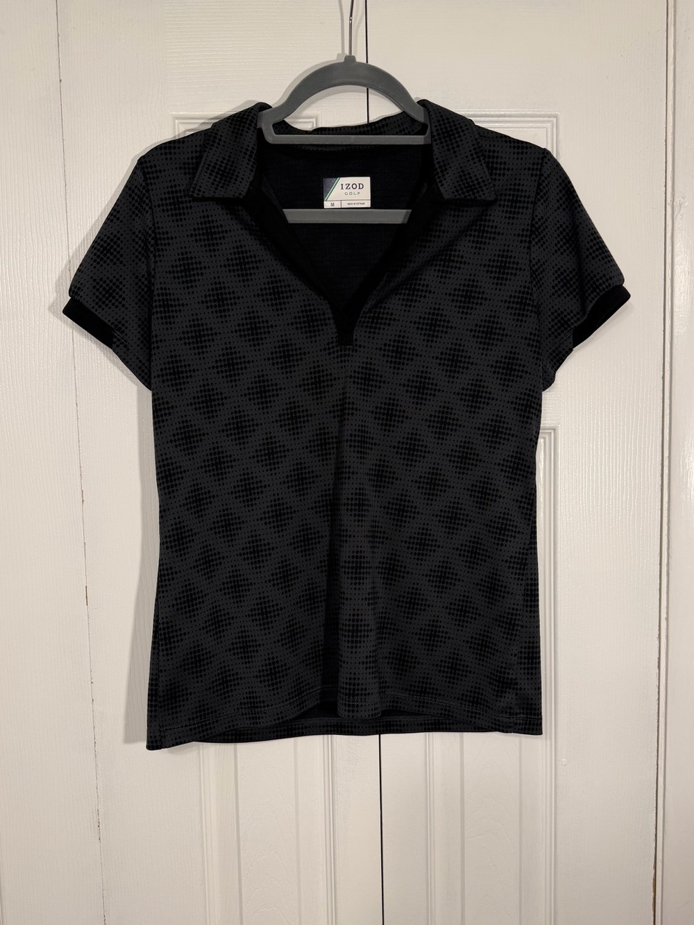 Izod Golf Polo Shirt Size M Black